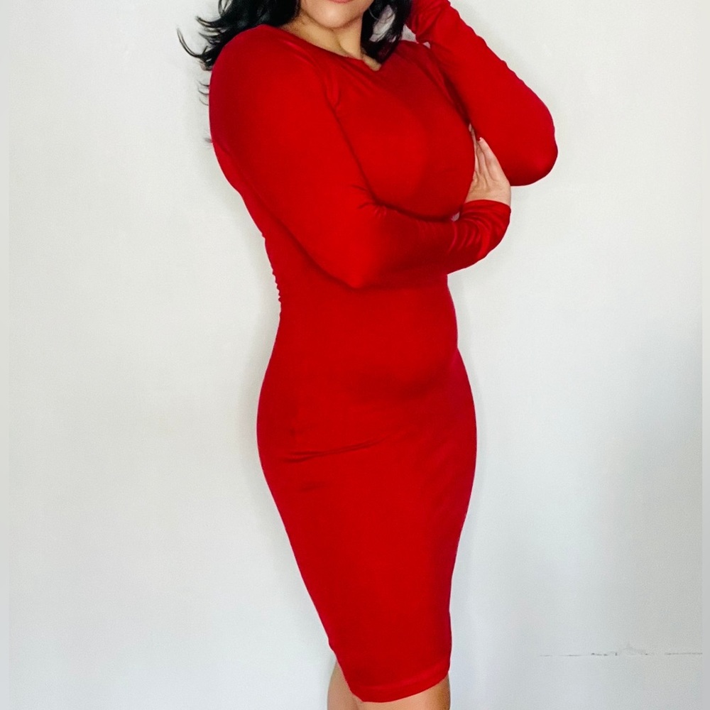 Sculpt Fitted Long Sleeve Dress (New)